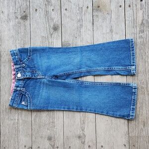Genuine Kids Bootcut or Flare Denim Jeans Adjustable Waist 3T Flower Pockets